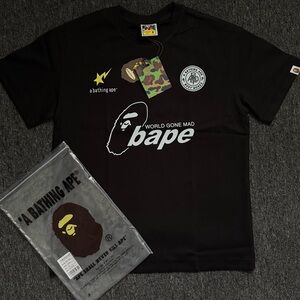 Bape Black and White Logo Tee